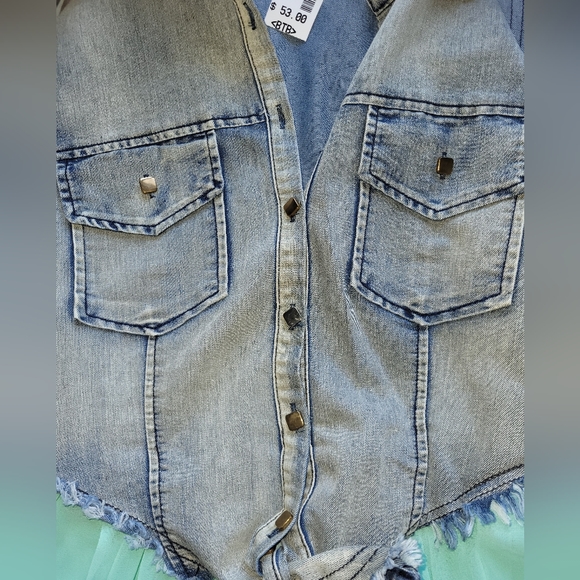 Do & Be Denim Chiffon Dress, BNWT, Size M - Picture 6 of 8